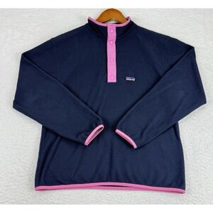 Patagonia Snap T Fleece Pullover‎ Girsl XL (14) Blue/Pink